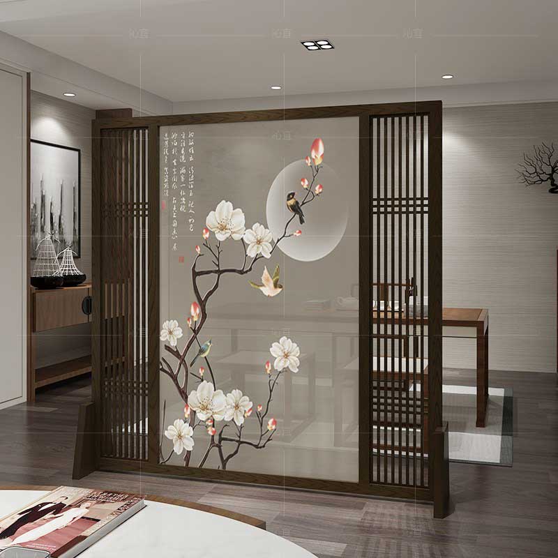 新中式實(shí)木屏風(fēng)QY-333